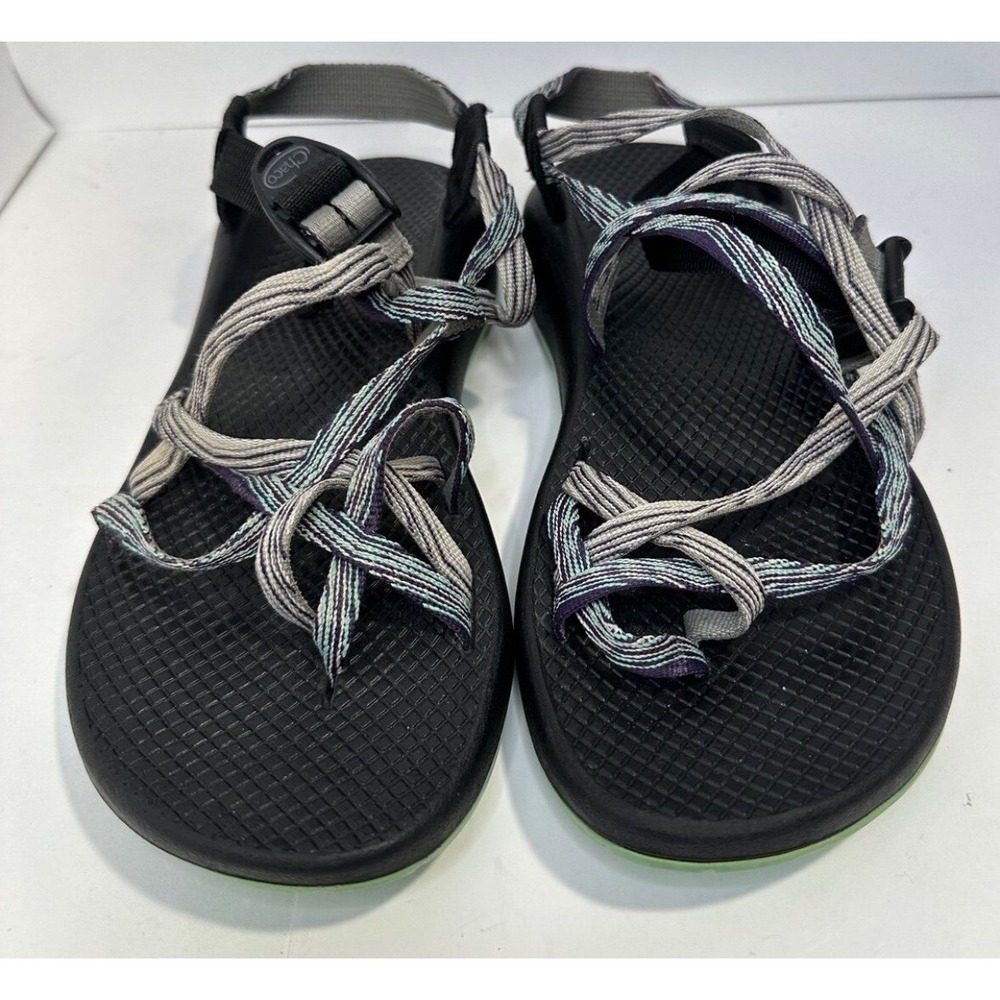 Chaco Women's Z/3 Nylon‎ Sport Hiking Blue Gray US 9 Vibram Straps Sandals